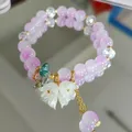 Bracelet en cristal de pop-corn sucré pour femme perles de verre multicolores bracelets de fleurs