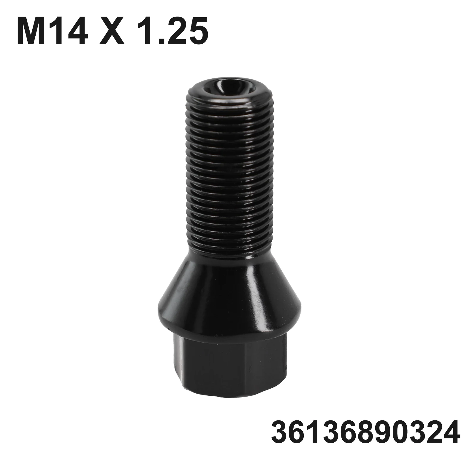 1 Stück Radmutter Bolzen 36136890324 M14 x 1,25 schwarze Radsicherungsmutter für BMW F25 X3 F10 E70 X6 Image