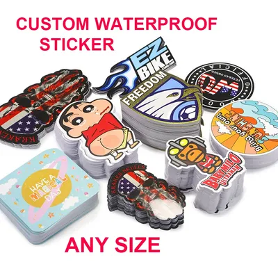 100 stücke benutzer definierte kawaii Aufkleber personal isierte Namensschild wasserdicht danke Aufkleber gestanzt für DIY Skateboard Laptop stationär Image