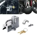 Motorrad Helm Lock Chrom/Schwarz für Harley-Davidson Street Glide Touring Anti-diebstahl Lenker