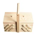 Boîte à couture en bois boîtes rangement pour cosmétiques étui avec poignée conteneur en bois