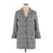 BB Dakota by Steve Madden Coat: Gray Checkered/Gingham Jackets & Outerwear - Women's Size X-Large