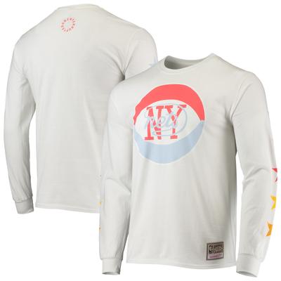 Mitchell & Ness x Uninterrupted – Weißes New Jersey Nets Hardwood Classics-Langarm-T-Shirt für Herren Image