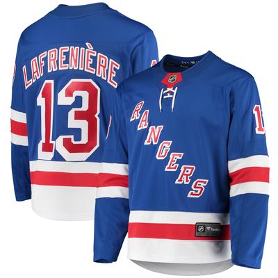 Blaues Alexis Lafrenière Fanatics-Spielertrikot der New York Rangers Premier Breakaway für Herren Image
