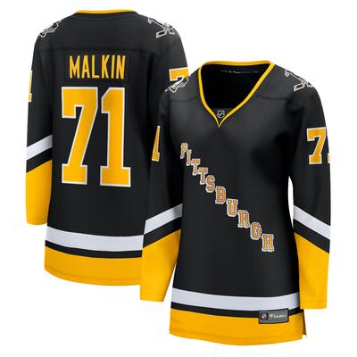 Schwarzes Pittsburgh Penguins-Ersatztrikot mit Evgeni Malkin für Damen von Fanatics für Premier Breakaway-Spieler Image