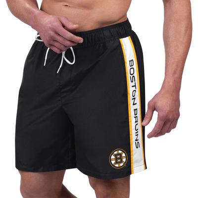 Schwarze Boston Bruins Streamline Volley-Badehose von G-III Sports by Carl Banks für Herren Image