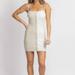 Blue Blush Sage Two Tone Button Mini Dress - White