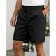 Homme Short Short en lin Short d'été Short de plage Cordon Taille elastique Jambe droite Plein Confort Respirable Longueur genou Casual du quotidien Vacances Mode Style classique Noir Bleu