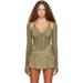 Green Snakeskin Column Corset Top