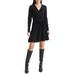 Long Sleeve Faux Wrap Sweater Dress