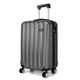 KONO Handgepäck Koffer Trolley ABS Leicht Kabinenkoffer Reisekoffer mit 4 Rollen und Zahlenschloss, 55x35x20cm, 32 Liter, Grau