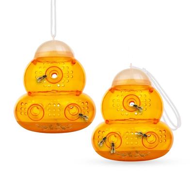Reusable Outdoor Hanging Gourd-Shaped Bee Trap: Effective Wasp and Hornet Repellent, Ideal for Home, Garden, Orchard, and Farm Pest Control. Helps in Catching and Controlling Flying Insects, Ensuring a Greener Garden