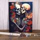 1pc DIY Oil Painting Paint By Numbers Kit For Adults Beginners 16 20 Inch Cartoon Skull Lover Canvas Painting Wall Art Set With Acrylic Pigment And Brushes