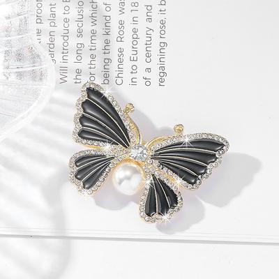 Women's Brooches Retro Butterfly Elegant Stylish Sweet Brooch Jewelry Black White For Office Daily Prom Date Beach