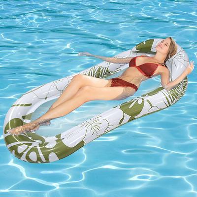 Pvc Inflatable Floating Row In Swimming Pool Foldable Water Net Fabric Striped Hammock Adult Amusement Lounge Chair Floating Bed