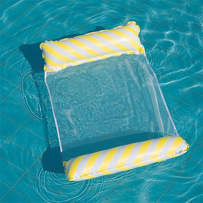 Pvc Inflatable Floating Row In Swimming Pool Foldable Water Net Fabric Striped Hammock Adult Amusement Lounge Chair Floating Bed