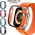 Vetro + custodia per Apple Watch Ultra 49mm cinturino smartwatch PC Paraurti + protezione schermo Custodia temperata iwatch serie accessori fascia