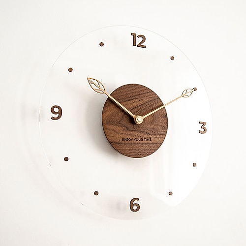 Wanduhr ohne Ticken Schlafzimmeruhr 30 35 40 cm digitale Wanduhren für die Küche Wanduhr zum Aufhängen an der Wand leise Wanduhr minimalistisches Dekor stilvolle Uhr Batterie Holz Acryl Image