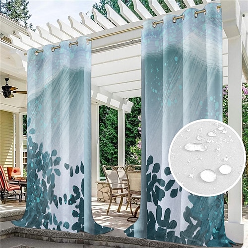 tende da esterno tenda impermeabile antivento e resistente alle intemperie per patio, capanna, veranda, pergola e gazebo, telo superiore con occhiello, tema giardino a 2 pannelli