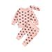 Sunisery 3Pcs Newborn Infant Baby Girl Fall Clothes Heart/Daisy Print Sweatshirt + Pants + Headband Winter Outfits