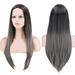 Uytogofe Gray Women Synthetic Dark Fashion Wig Long Wig Straight Fashion Wig Wig Cap Hair Topper 360 Lace Front Wigs Human Hair Wear And Go Glueless Wig Wigs for Black Women Human Hair Lace Front Wigs