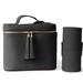 SEPETA Large Leather Makeup MGF3 Bag+ Brushes Holder Organizer PU Travel Make Up Organizer Storage Bucket Cosmetic Brush Bags Case for Women in Eco Vegan Leather Black