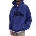 Amtdh Men s Y2K Hoodies Clearance los angeles Lightweight Casual Blouses Mens Breathable Tops Hooded Sweatshirts Long Sleeve Comfort Drop Shoulder Hip-hop Streetwear for Men Blue XXL