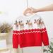 Cethrio Cute Christmas Knit Sweaters for Toddler Printed Long Sleeve Pullover Jumper for Holiday Red Size 130