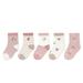 Toddler Baby Girls Boys Socks Cartoon Cherry Flower Rabbit Little Kid Children Mid Tube Comortable Cotton (5Pc) Socks for Boys Girls Size L