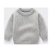 Bnwani Boys Sweaters Gray Size 3-4 Years(US:3T) Winter Toddler Boys Girls Solid Color Cute Thick Loose Keep Warm Sweater