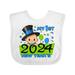 Inktastic My First New Year- 2024- Baby Boy in Top Hat Boys or Girls Baby Bib