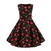 Tengma Toddler Girls Dresses Children Kids Sleeveless Gown Dress Prints Crew Neck A Line Princess Dresses Wedding Party Princess Dress Pageant Gown Black XS