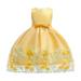 Tengma Toddler Girls Dresses Wedding Party Clothes For Children Sleeveless Causal Dress Flower Wedding Party Princess Dress Pageant Gown Yellow 130