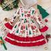 Kayannuo Christmas Gifts for Kids Clearance Christmas Costume Ruffle Flared Sleeve Dress Long Sleeve Round Neck Ruffle Vintage Dress 3-8 Years Old Christmas Decor