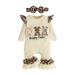 Yievot Spring Toddler Baby Girls Romper Long Sleeve Animals Cartoons Print Homewear Newborn Girl Jumpsuit+Hairband Suit 2Pcs Set 0-18 Months 2024 Toddler Girl Boy Clothes on Clearance