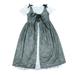 Tengma Toddler Girls Dresses Medieval Dresses Bottoming Strapless Bubble Sleeves Dress And Lace Up Bow Straps Cover Ups Princess Dresses Grey 140