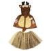 Toddler Girls Outfits Kids Deer Christmas Historical Tulle Shirt Princess Coat Cloak Sets Clothes for Girls Size 3-4T