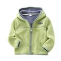 QUYUON Baby Zip up Fleece Jacket with Hood Kids Long Sleeve Full Zip Hoodie Jackets Toddler Boys Girls Winter Warm Coat Outerwear with Pockets Green 3T