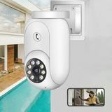 lulshou Surveillance & Security Cameras Wireless Cameras Outdoor Indoor Security Outdoor 1080P Color Night Vision WiFi Security Camera Motion Detection 2-Way Talk IP54 Camera