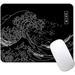 Japanese Great Wave Mouse Pad Black Anime Gaming Mouse Pad Kanagawa Mousepad Non-Slip Rubber Base Computer Mice Pad for School Home Office 9.5 x 7.9 Inch