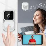 UAEBM Smart Wireless Remote Video WiFi Video Doorbellt Visual Doorbell Home Intercom HD Night Vision Wifi Security Door Doorbel White