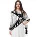 Black and White Easter Elegant Chiffon Yarn Silk Scarf for Women - Translucent and Breathable - 180*73 Size - Fashion Accessory for Summer and Spring