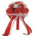 Kingtowag Clearance Wipes Artificial Flowers Artificial Roses Bridal Bridesmaid Silk Crystal Bouquet Flowers Wedding Home Decor Red One Size 1Pc Bouquet of Flowers in Red [Sph-5530-Dh]