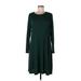 Old Navy Casual Dress - Sweater Dress: Green Solid Dresses - Women's Size Large