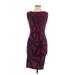 Ava & Aiden Casual Dress - Midi: Burgundy Argyle Dresses - Women's Size Large