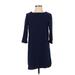 BB Dakota Casual Dress - Midi: Blue Solid Dresses - Women's Size X-Small
