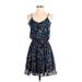 Lush Casual Dress - Popover: Blue Floral Dresses - Women's Size Small