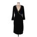 Carmen Carmen Marc Valvo Cocktail Dress - Wrap: Black Dresses - Women's Size Large