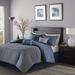 Latitude Run® Bubber Geometric 7 Piece Comforter Set Polyester/Polyfill/Microfiber in Gray/Blue/Navy | King Comforter + 6 Additional Pieces | Wayfair