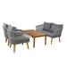 George Oliver Koan 4 - Person Outdoor Seating Group w/ Cushions, Rattan in Gray | 31 H x 53 W x 25.2 D in | Wayfair